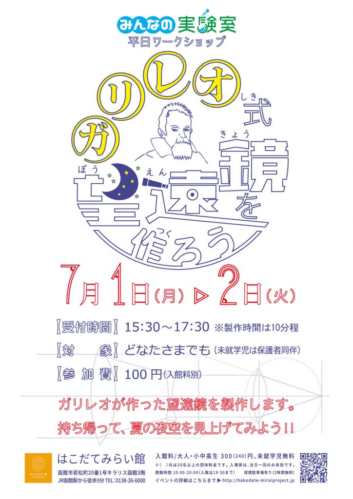 ガリレオ式望遠鏡を作ろう
